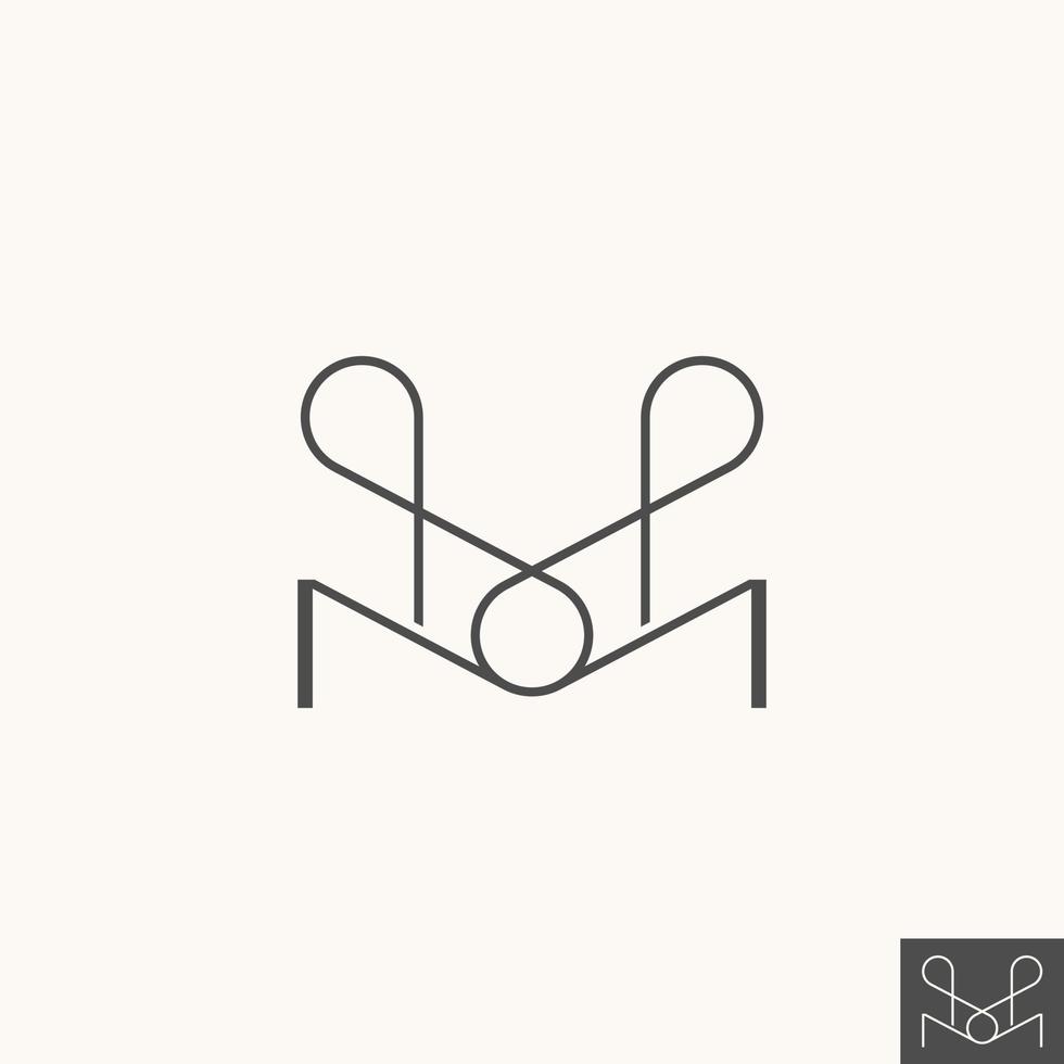 Simple and unique letter or word MM or MW MP line font like pattern motif ornament image graphic icon logo design abstract concept vector stock. Can be used as a symbol related to initial or monogram