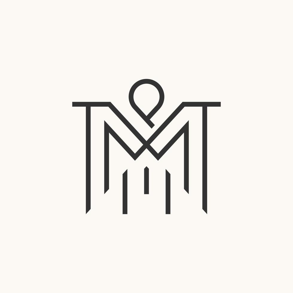 Simple and unique letter or word MM or MW MP line font like pattern motif ornament image graphic icon logo design abstract concept vector stock. Can be used as a symbol related to initial or monogram