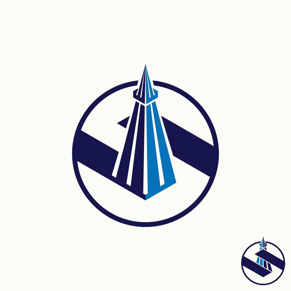 sencillo y único aguja torre o pirámide con sombra me gusta letra o palabra s fuente imagen gráfico icono logo diseño resumen concepto vector existencias. lata ser usado como un símbolo relacionado a construcción o inicial