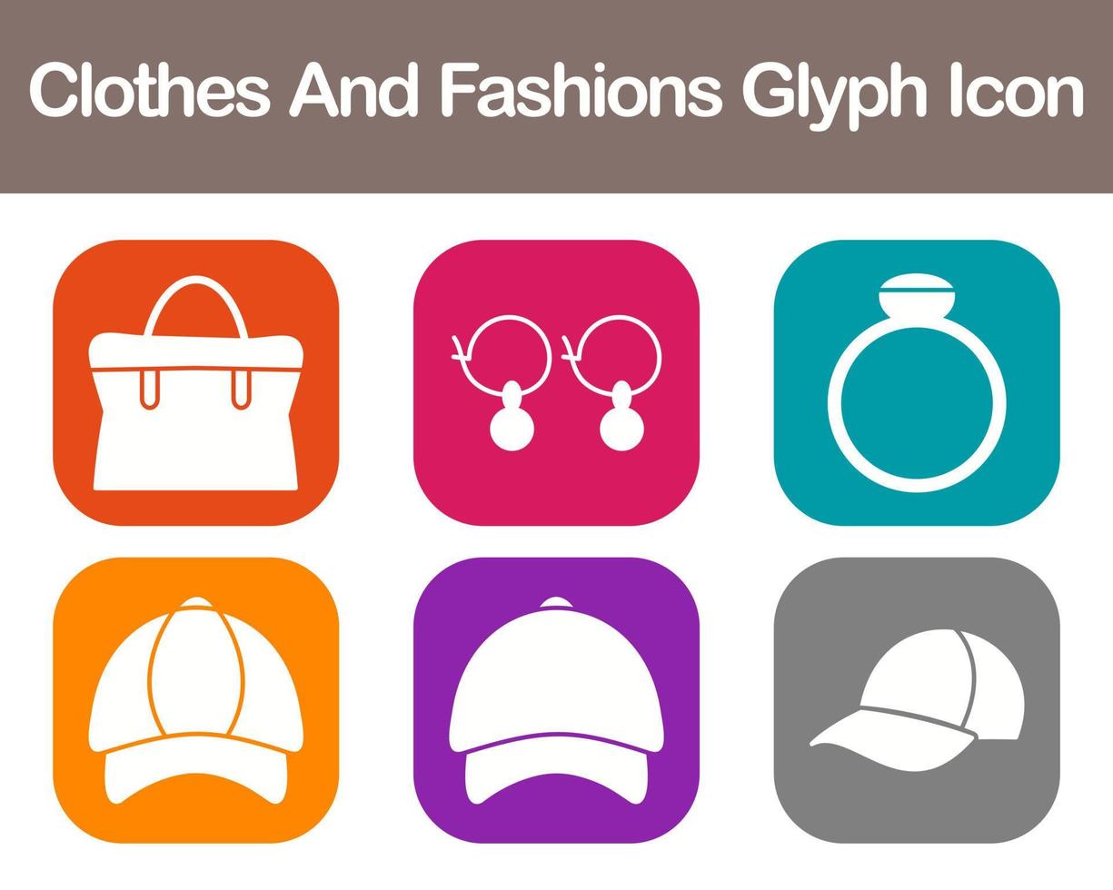 Clothes And Fashions Vector Icon Set