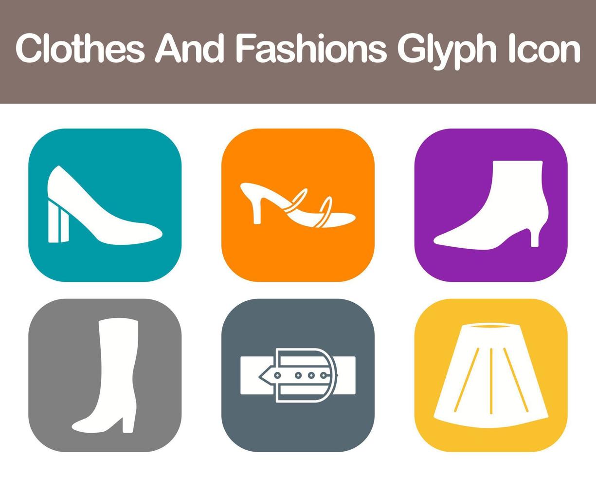 Clothes And Fashions Vector Icon Set