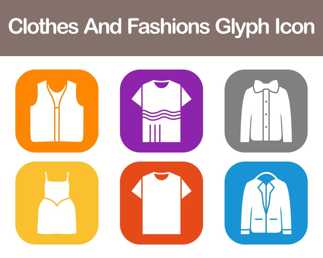 Clothes And Fashions Vector Icon Set