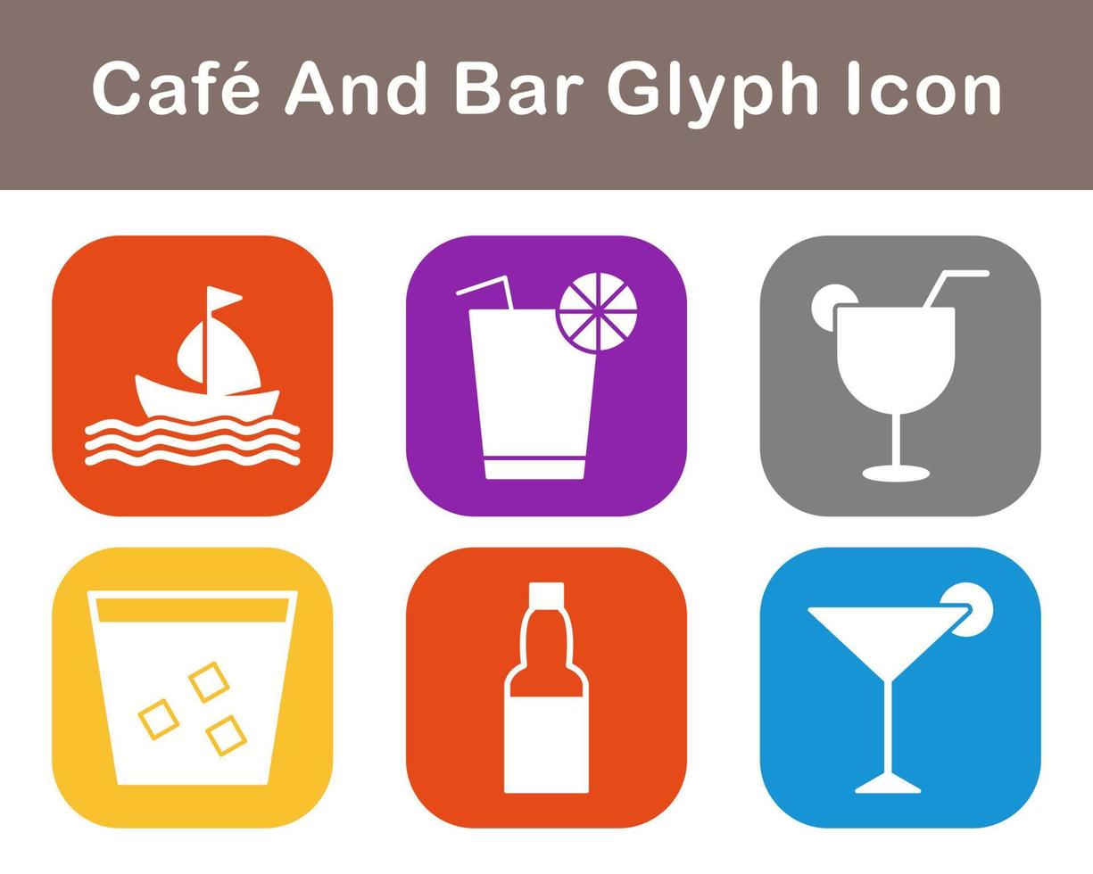 café y bar vector icono conjunto