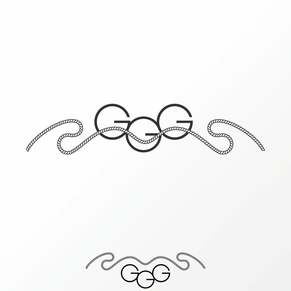 Simple but very unique letter or word triple GGG with art ropes image graphic icon logo design abstract concept vector stock. Can be used as a symbol related to classic or initial