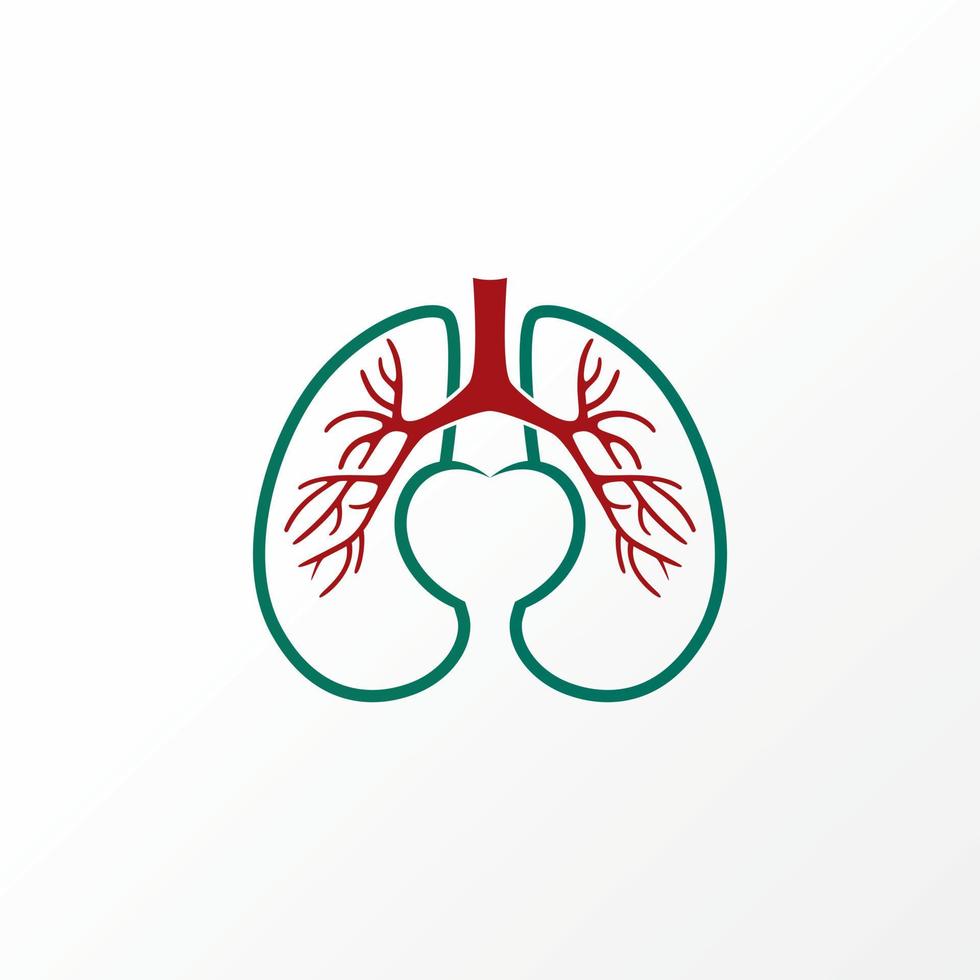 Unique and simple lungs and love in line art or out muscle nerves image graphic icon logo design abstract concept vector stock. Can be used as a symbol related to health or organ