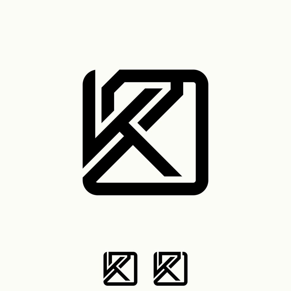 sencillo y único letra o palabra k2d fuente en cortar cuadrado línea redondeado imagen gráfico icono logo diseño resumen concepto vector existencias. lata ser usado como símbolo relacionado a hogar inicial o monograma
