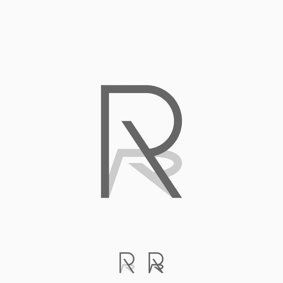 Logo design graphic concept creative abstract premium free vector stock simple and unique letter or word R sans serif font with shadow behind. Related to initial typography or monogram