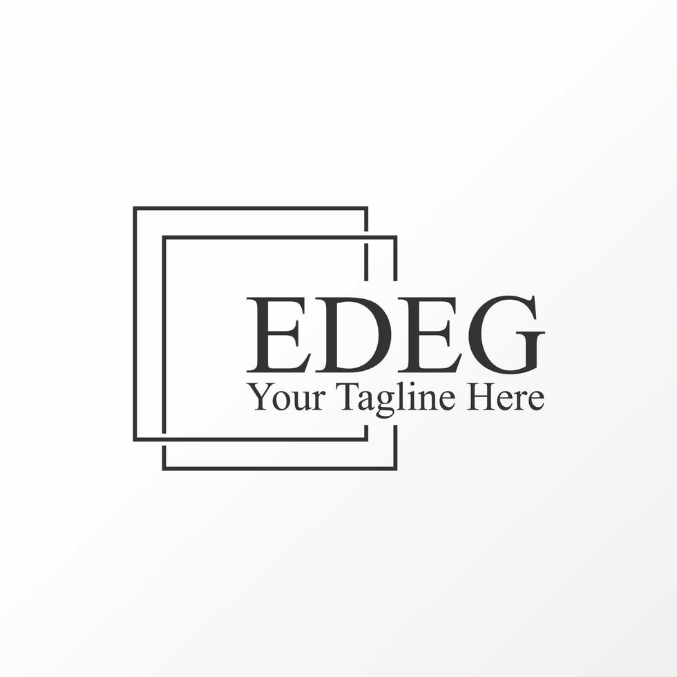 Simple and unique double line square in connect or shadow image graphic icon logo design abstract concept vector stock. Can be used as a symbol related to frame or template