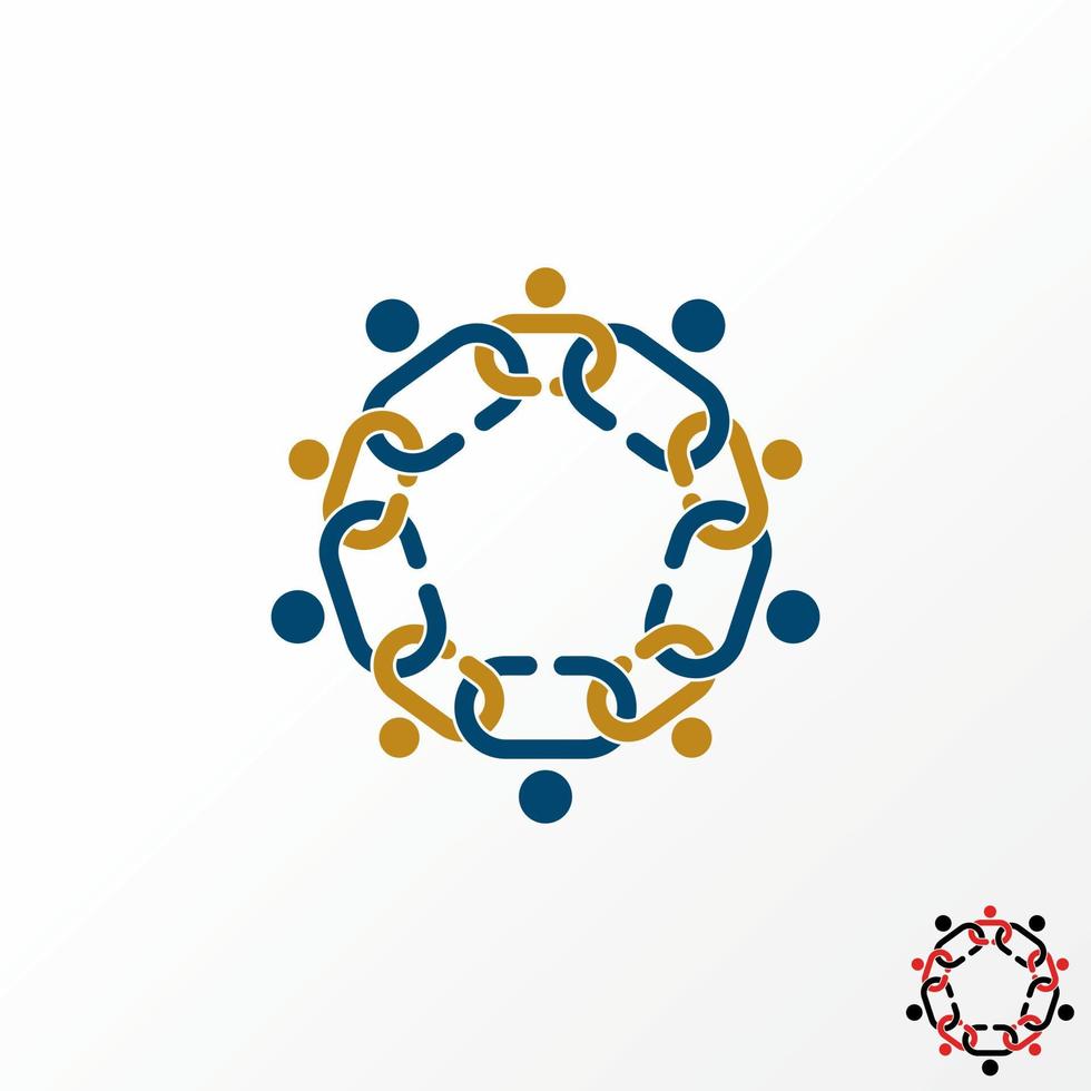 Simple and unique chain like human or body hand in hand on around image graphic icon logo design abstract concept vector stock. Can be used as symbol related to home community or people