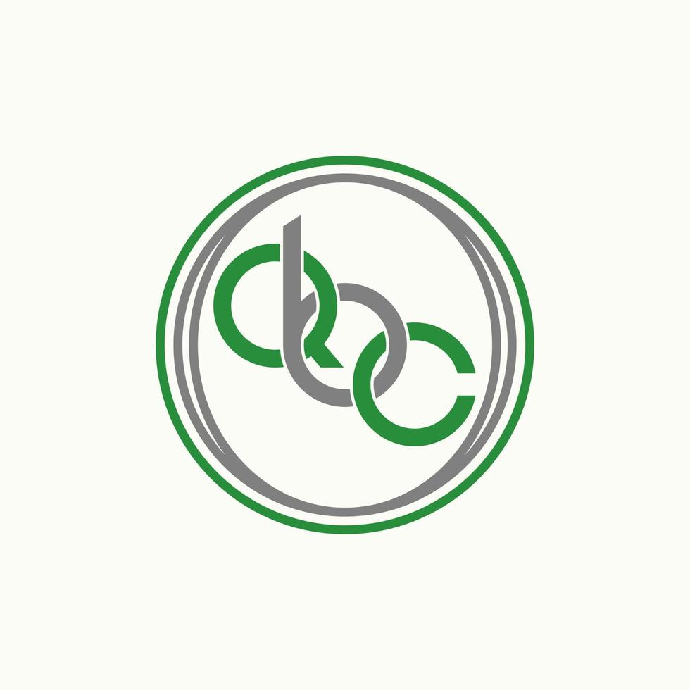 Simple but unique letter or word QBC lowercase font on connect circle line image graphic icon logo design abstract concept vector stock. Can be used as symbol related to initial or monogram