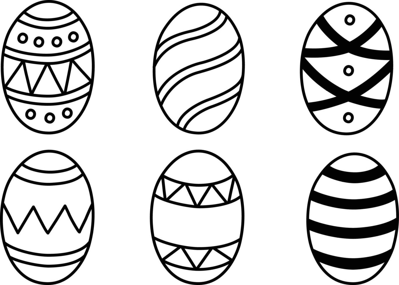 A Set of Easter Egg Doodles vector