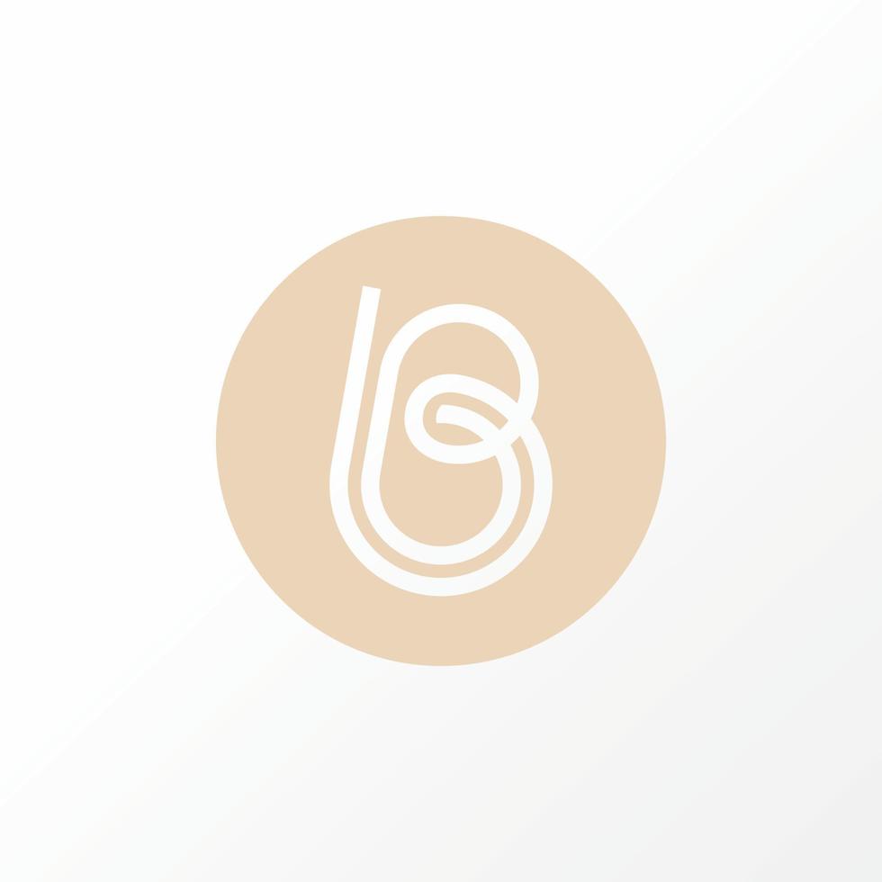 Unique letter or word B or BB double line art out italic font on center circle block image graphic icon logo design abstract concept vector stock. Can be used a symbol related to initial or monogram