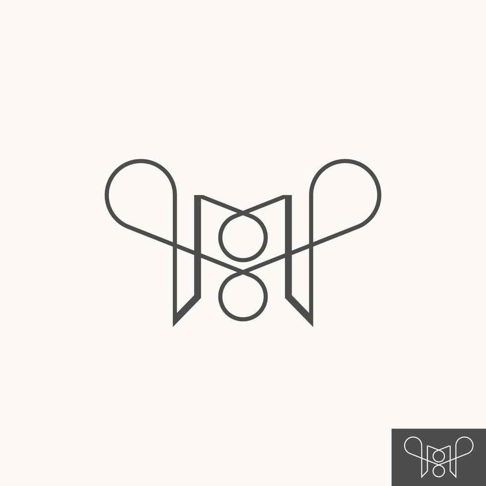 Simple and unique letter or word MM or MW MP line font like pattern motif ornament image graphic icon logo design abstract concept vector stock. Can be used as a symbol related to initial or monogram