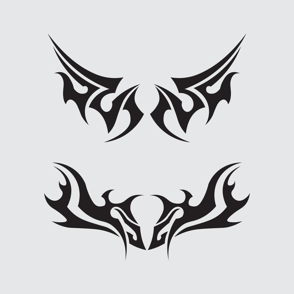 icono de diseño de logotipo vectorial tribal negro y signo tribal vector