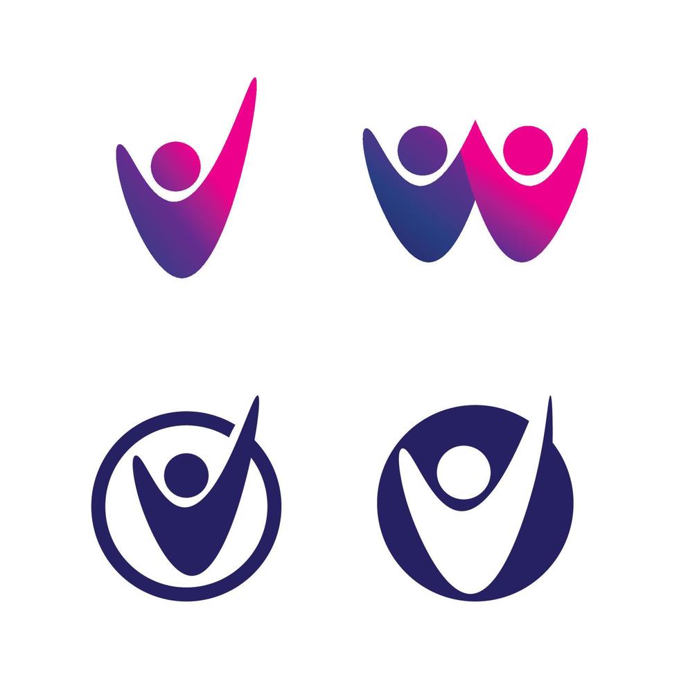 People Icon work group Vector  logo illustration design
