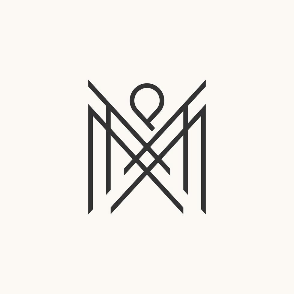 Simple and unique letter or word MM or MW MP line font like pattern motif ornament image graphic icon logo design abstract concept vector stock. Can be used as a symbol related to initial or monogram