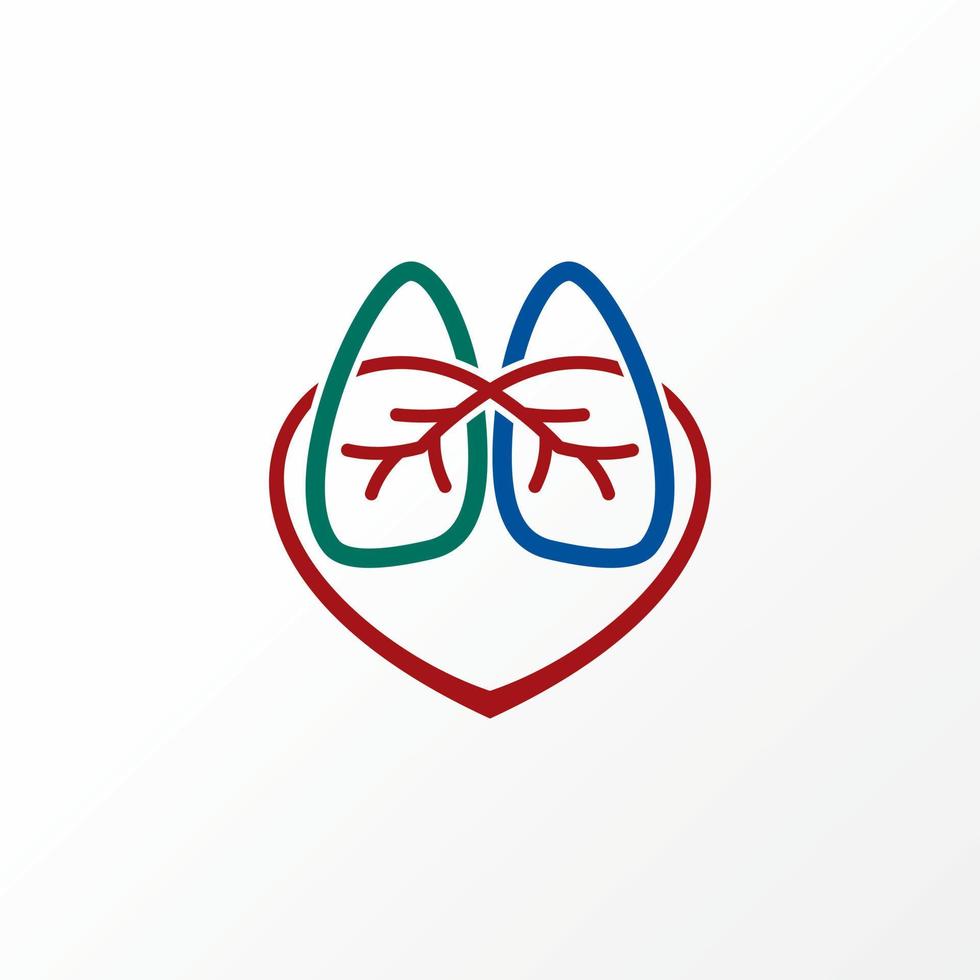 Unique and simple lungs and love in line art or out muscle nerves image graphic icon logo design abstract concept vector stock. Can be used as a symbol related to health or organ