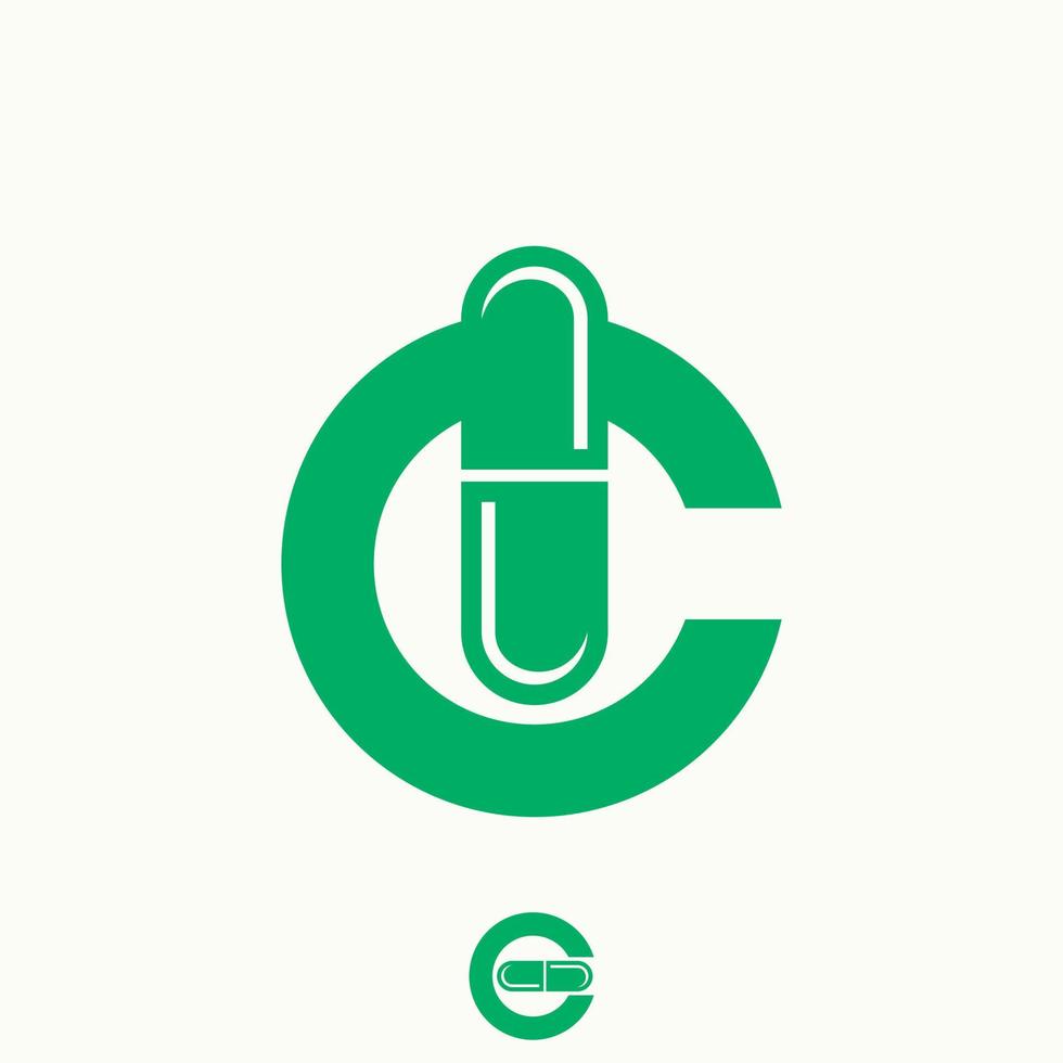 Simple but unique letter or word C sans serif font with capsule image graphic icon logo design abstract concept vector stock. Can be used as symbol related to initial or drag