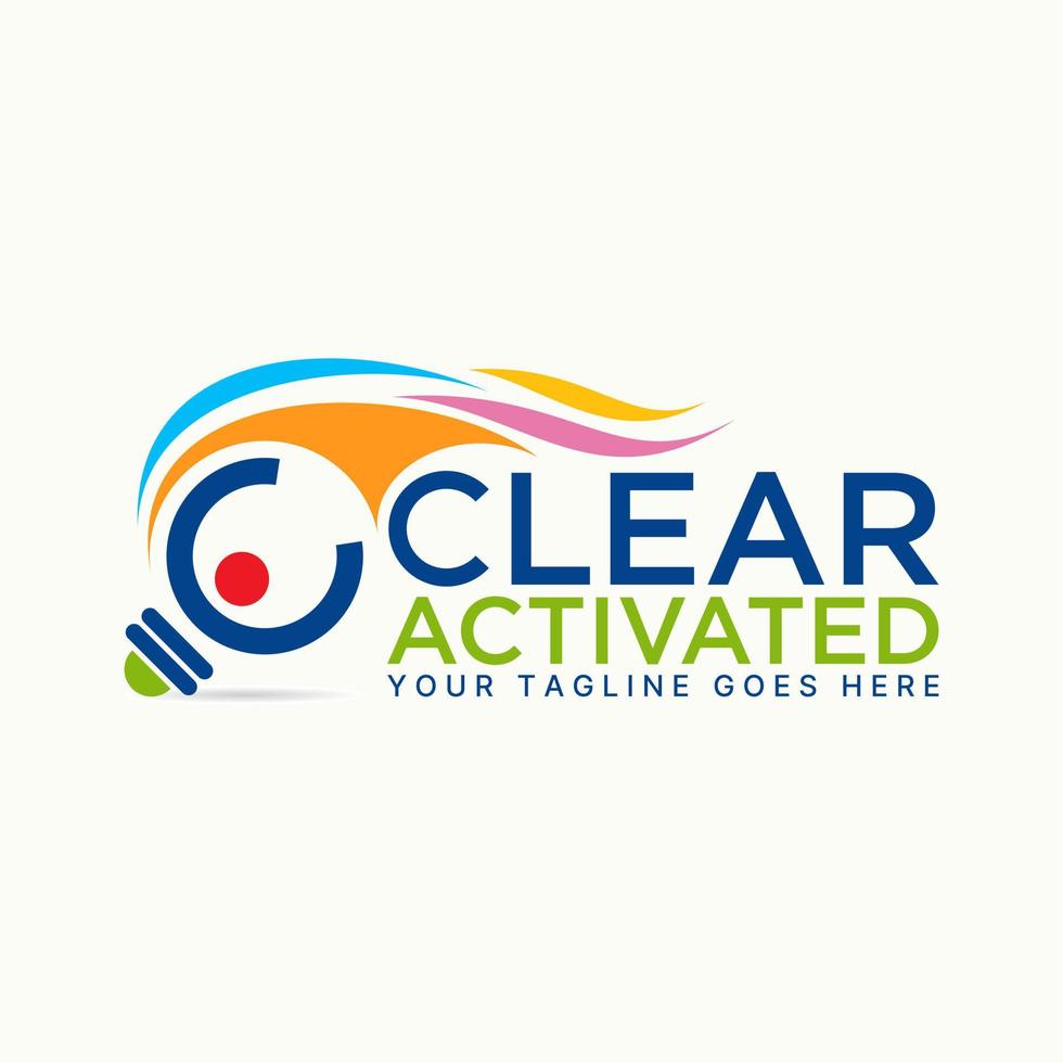 Logo design graphic concept creative premium free vector stock Letter C font light bulb with human happy many swoosh. Related to smart or education