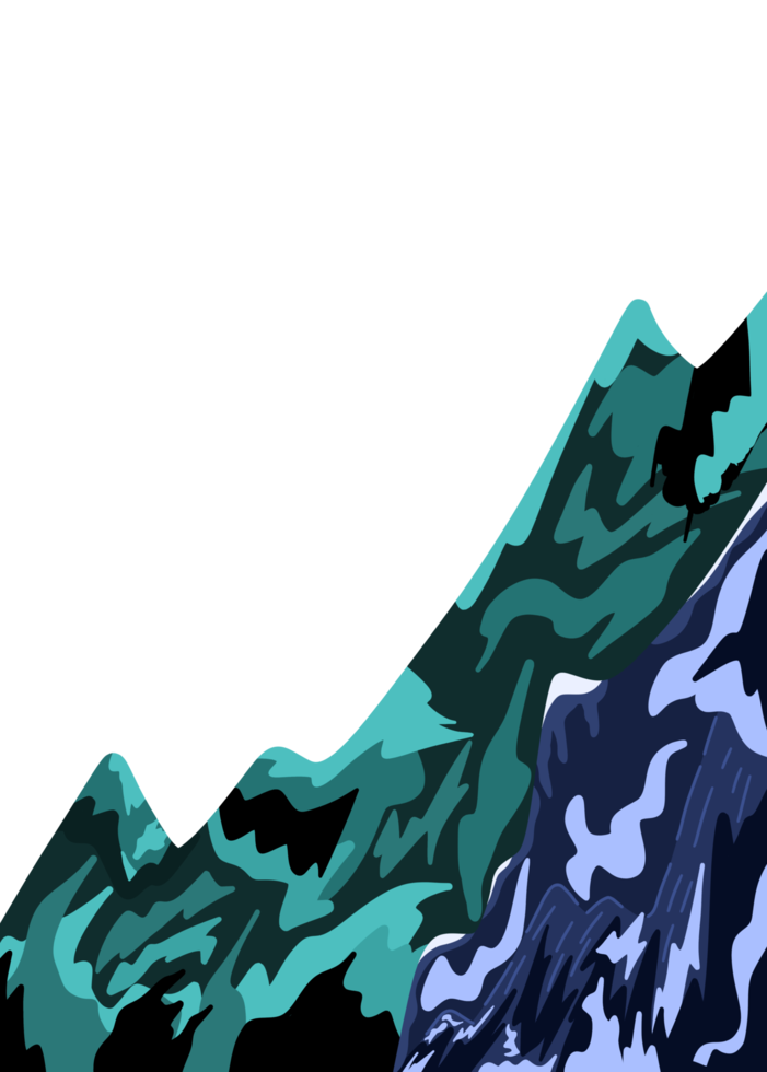 Aesthetic mountain nature elements png