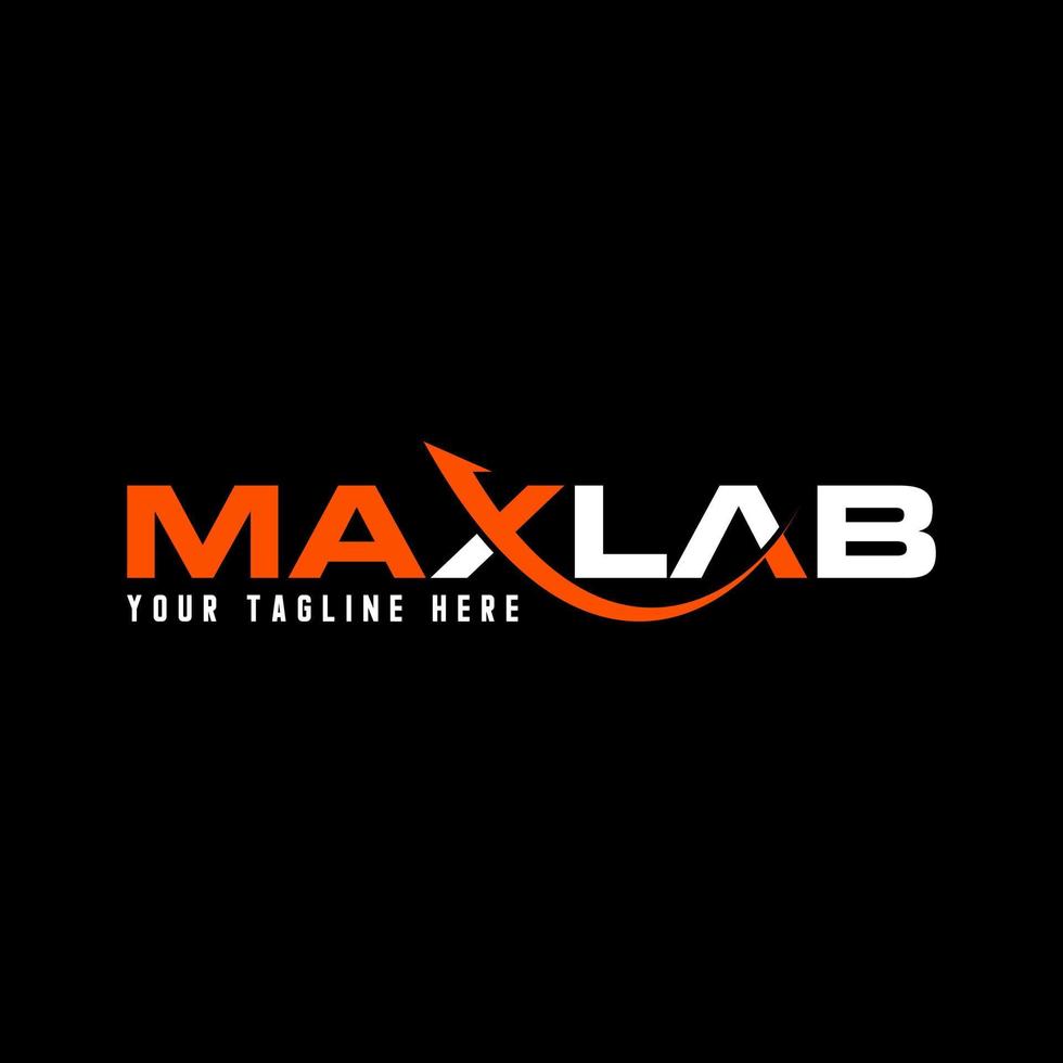 Unique letter or word X in MAXLAB sans serif font with grow arrow image graphic icon logo design abstract concept vector stock. Can be used as symbol related to sport or monogram