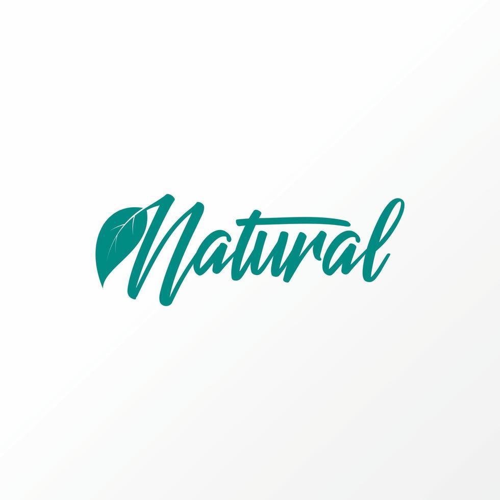 Writing NATURAL handwritten font with leaves, dog, and funny cat image graphic icon logo design abstract concept vector stock. Can be used as a symbol related to herb or pet