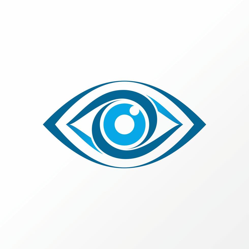 Unique and simple good looking line art or out eye on ellipse circle image graphic icon logo design abstract concept vector stock. Can be used as a symbol related to see or focus