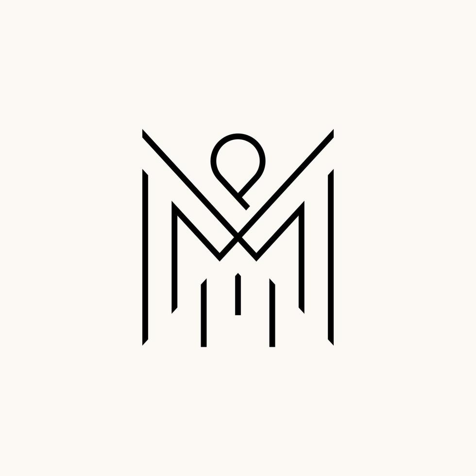 MM Logo. Monogram Letter MM Logo Design Vector Stock Vector