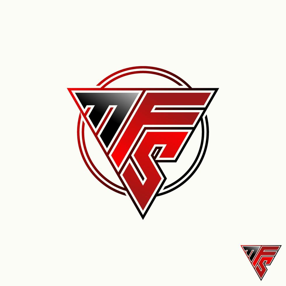 Simple and unique emblem with letter or word MFS font inside triangle image graphic icon logo design abstract concept vector stock. Can be used as symbol related to sport or monogram