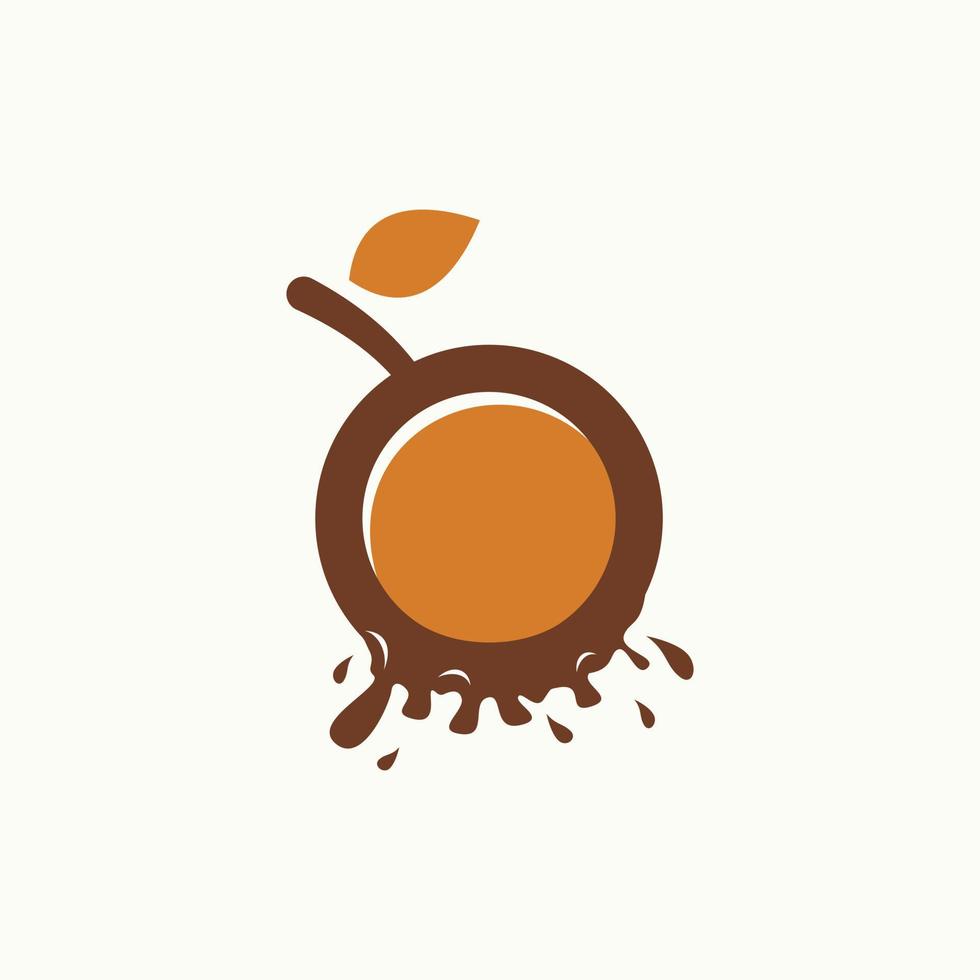 sencillo y único uva o Cereza con hoja y Derretido chocolate imagen gráfico icono logo diseño resumen concepto vector existencias. lata ser usado como símbolo relacionado a comida o Fruta