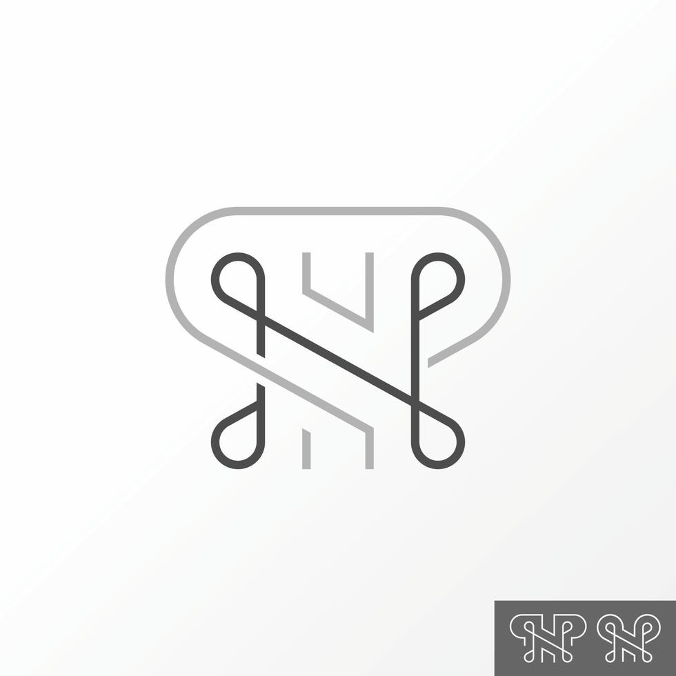 Letter or word NP or PN cut line serif font with crown on top image graphic icon logo design abstract concept vector stock. Can be used as a symbol related to initial or luxury