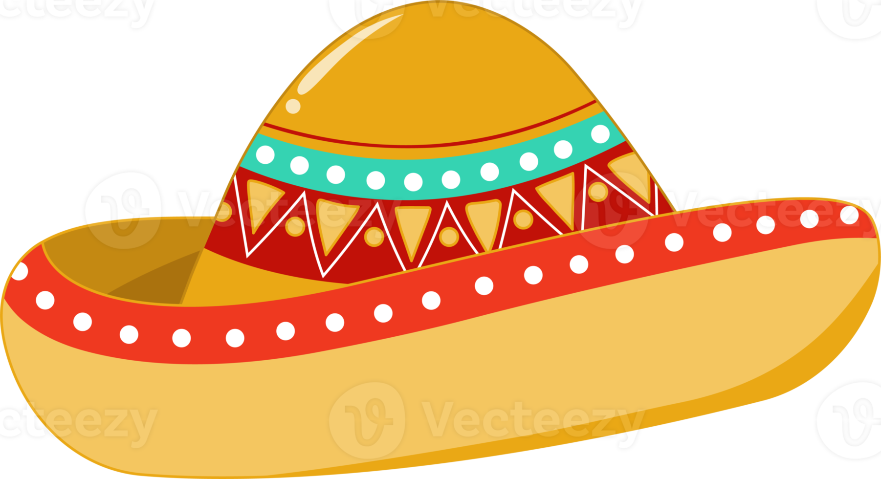 Mexican folk hat, Sombrero hat flat icon PNG