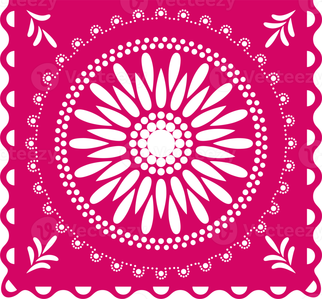 Mexican Papel picado, Fiesta decorations in Cinco de mayo Festival, Pink color party flag PNG