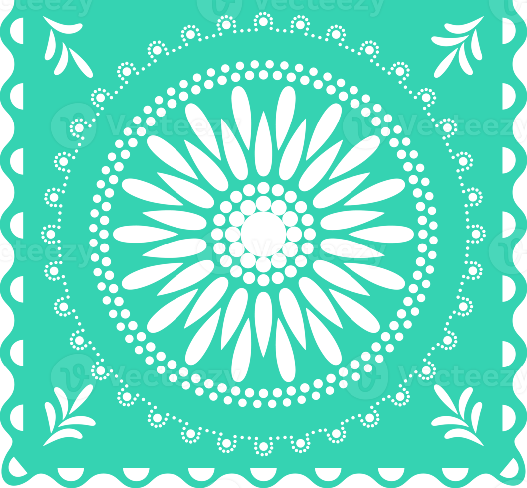 Mexican Papel picado, Fiesta decorations in Cinco de mayo Festival, Green color party flag PNG