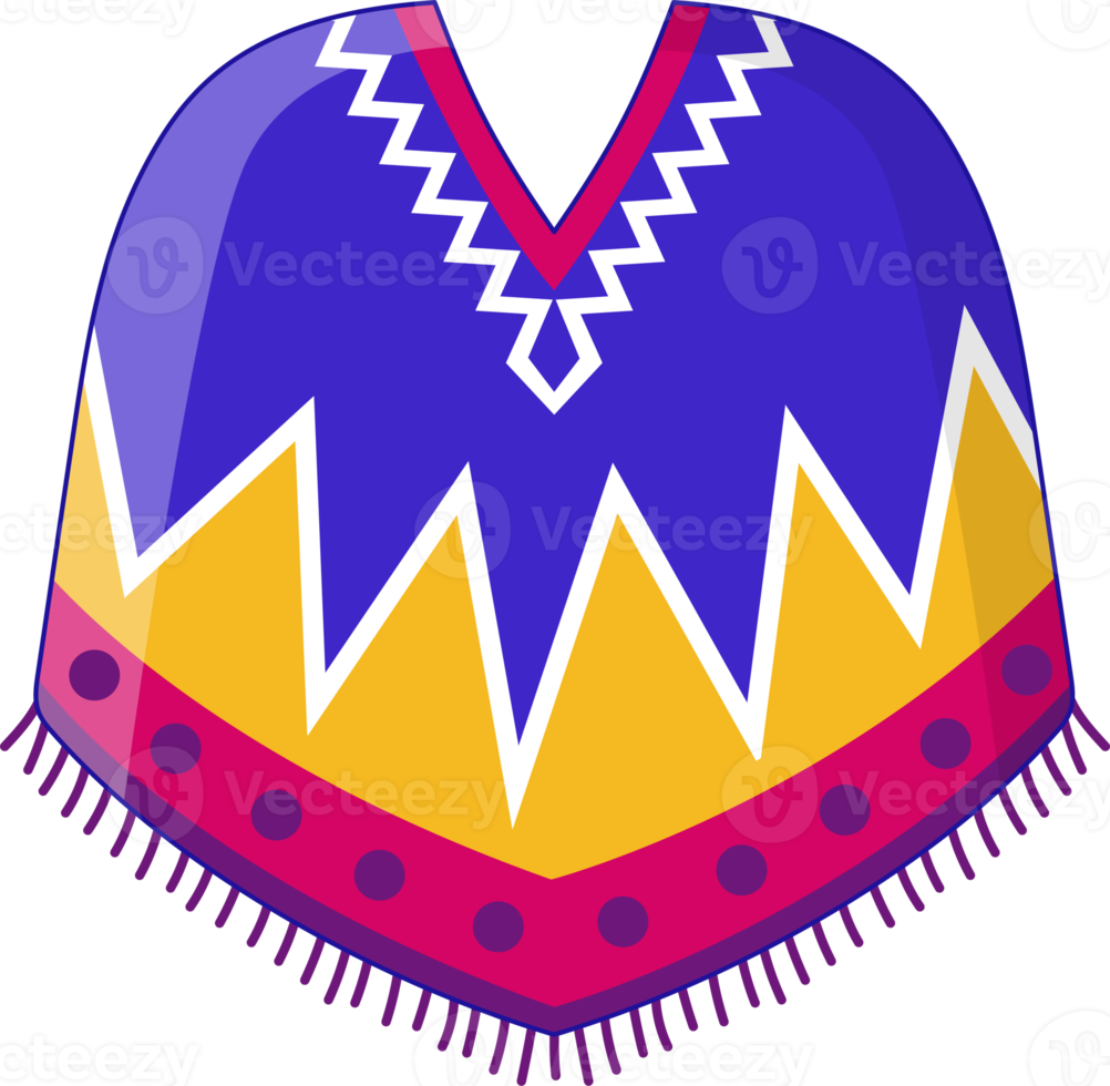 mexikansk poncho tecknad serie platt ikon png