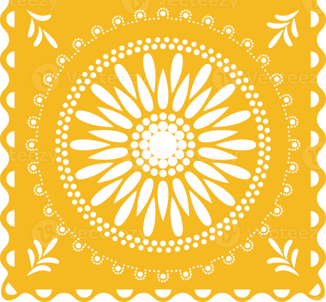 Mexican Papel picado, Fiesta decorations in Cinco de mayo Festival, Yellow color party flag PNG