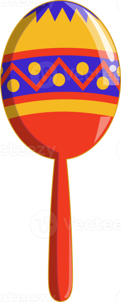 Colorful cartoon maracas. Mexican music instrument. Mexico decoration PNG