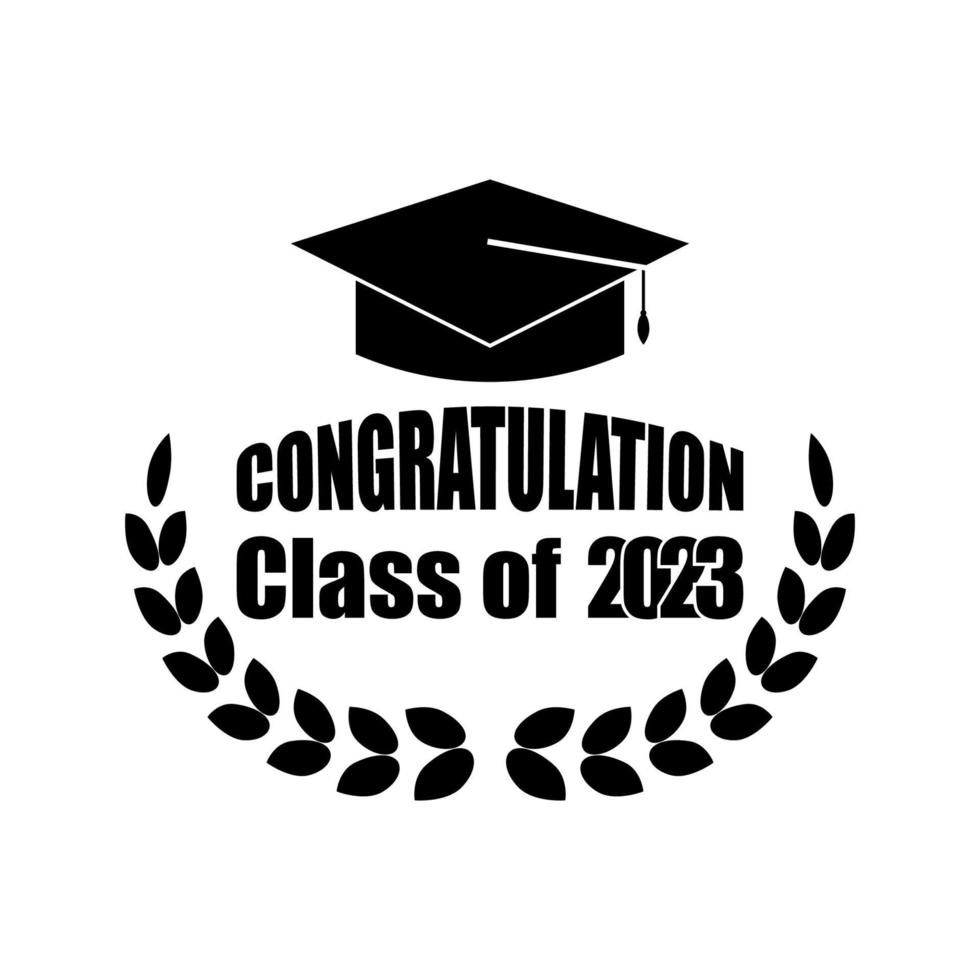 Class of 2023 graduation text design for cards, invitations or banner vector