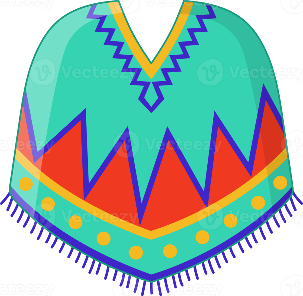 mexikansk poncho tecknad serie platt ikon png