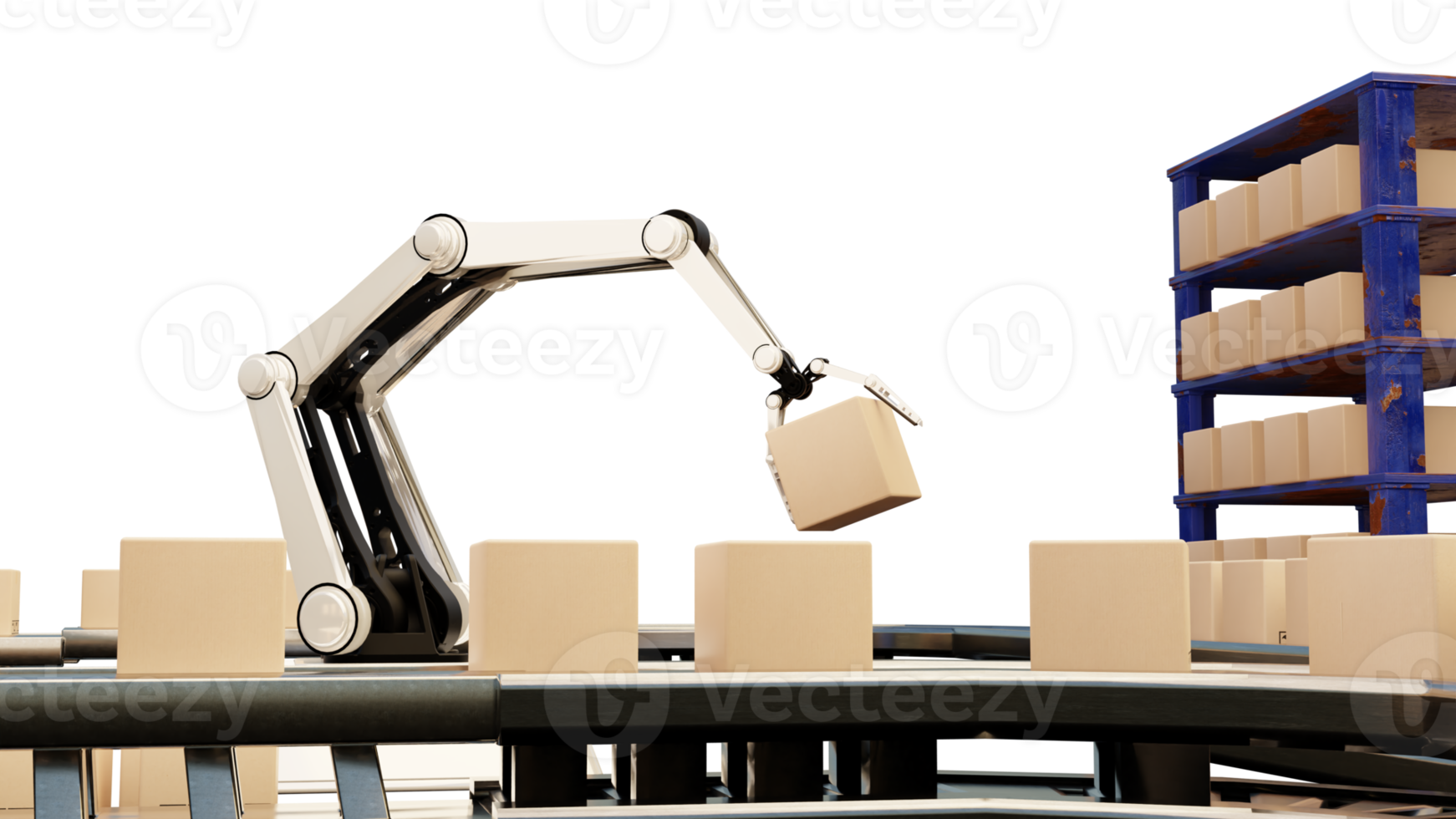 Arm Robot AI manufacture Box product Object for manufacturing industry technology Product export and import of future For Products, food, cosmetics, apparel warehouse mechanical future technology png