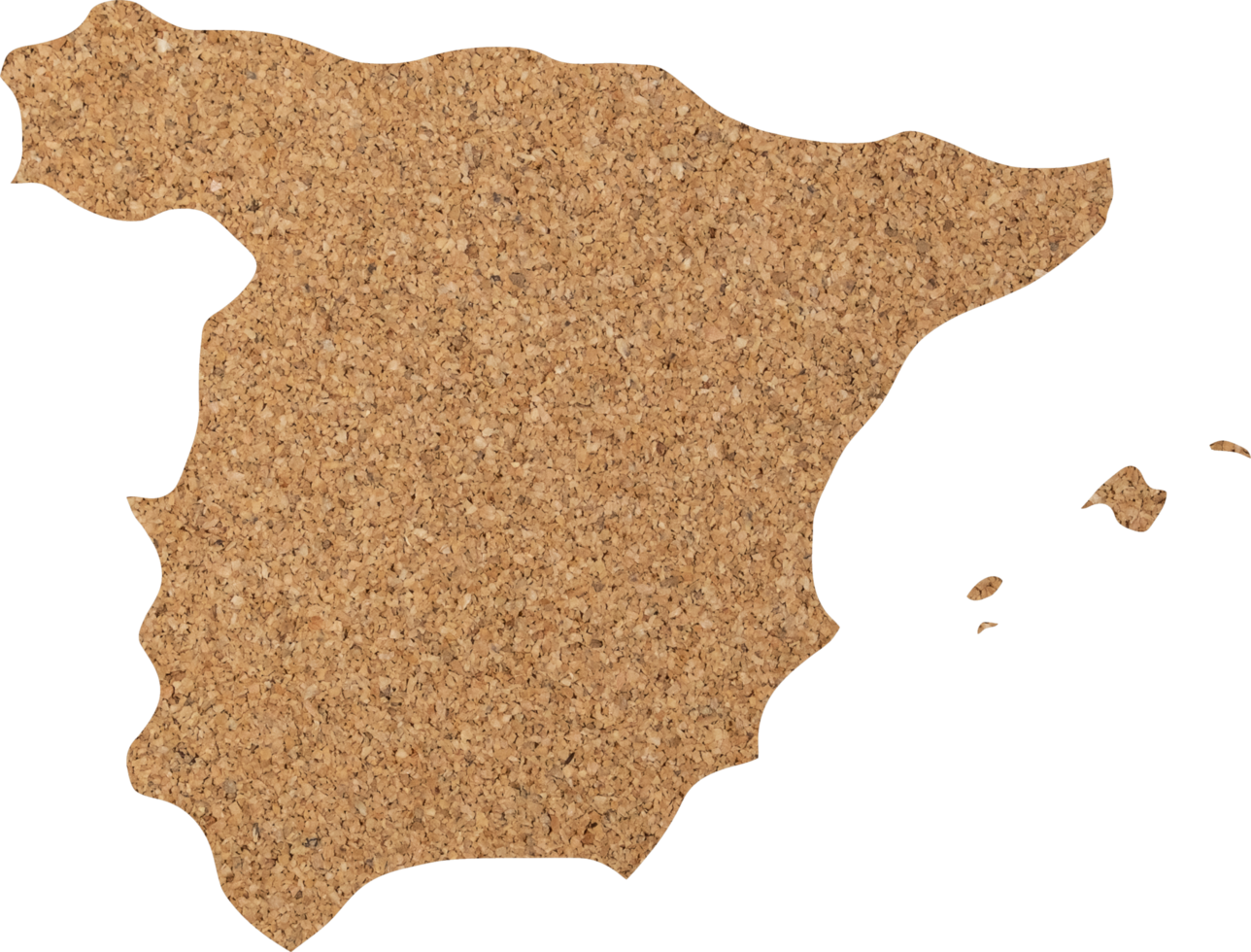 Spain cork wood texture cut out on transparent background. png