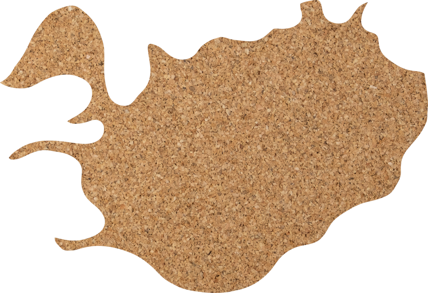 Iceland cork wood texture cut out on transparent background. png