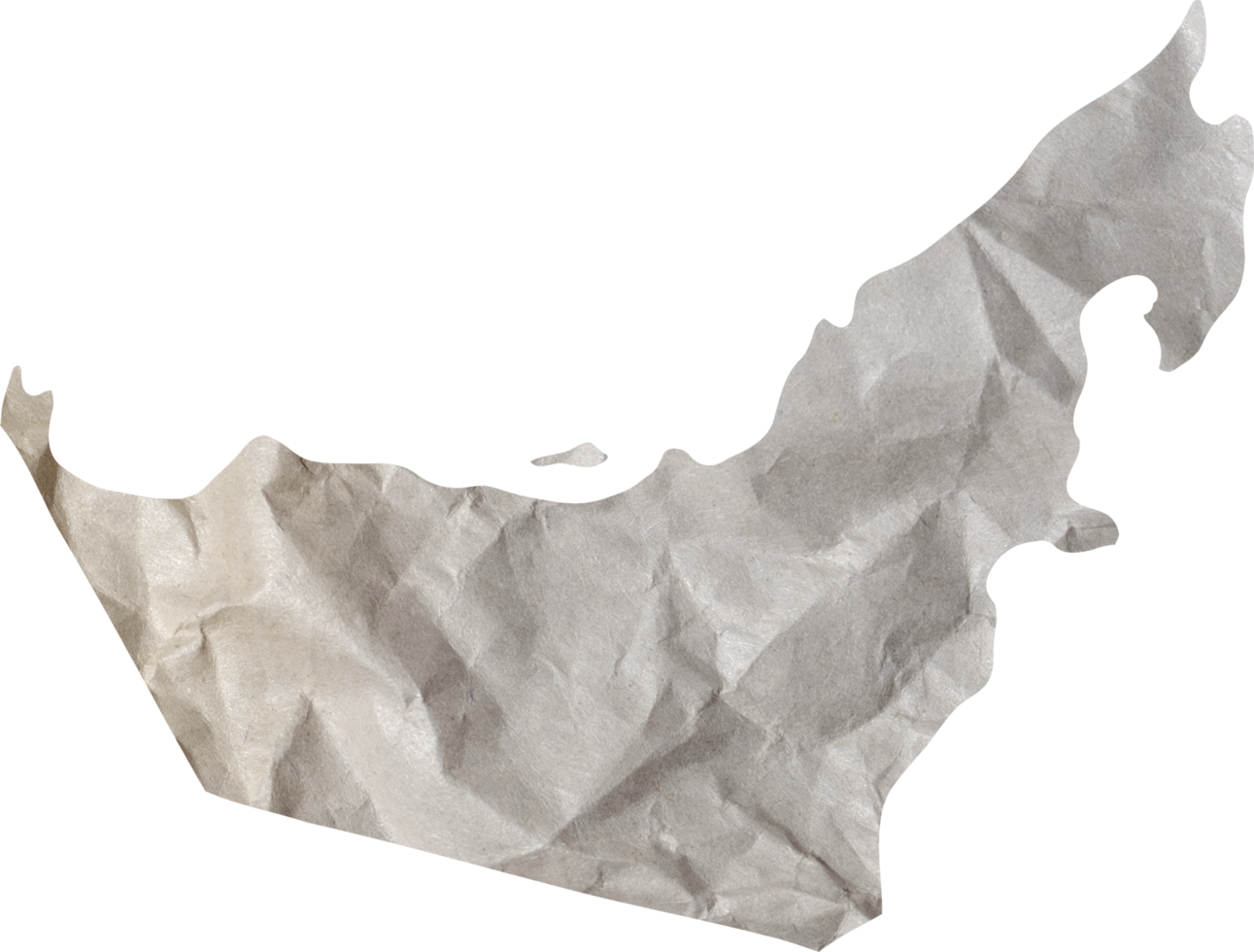 vereinigt arabisch Emirate Karte Papier Textur Schnitt aus auf transparent Hintergrund. png