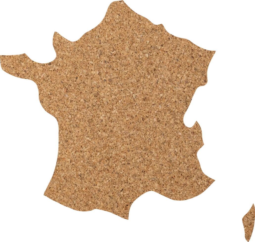 France cork wood texture cut out on transparent background. png