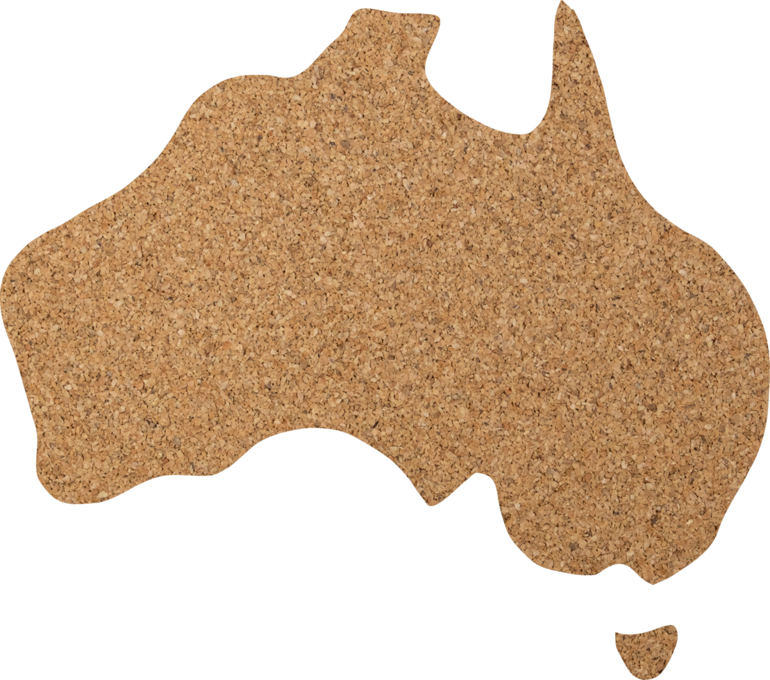 Australia cork wood texture cut out on transparent background. png