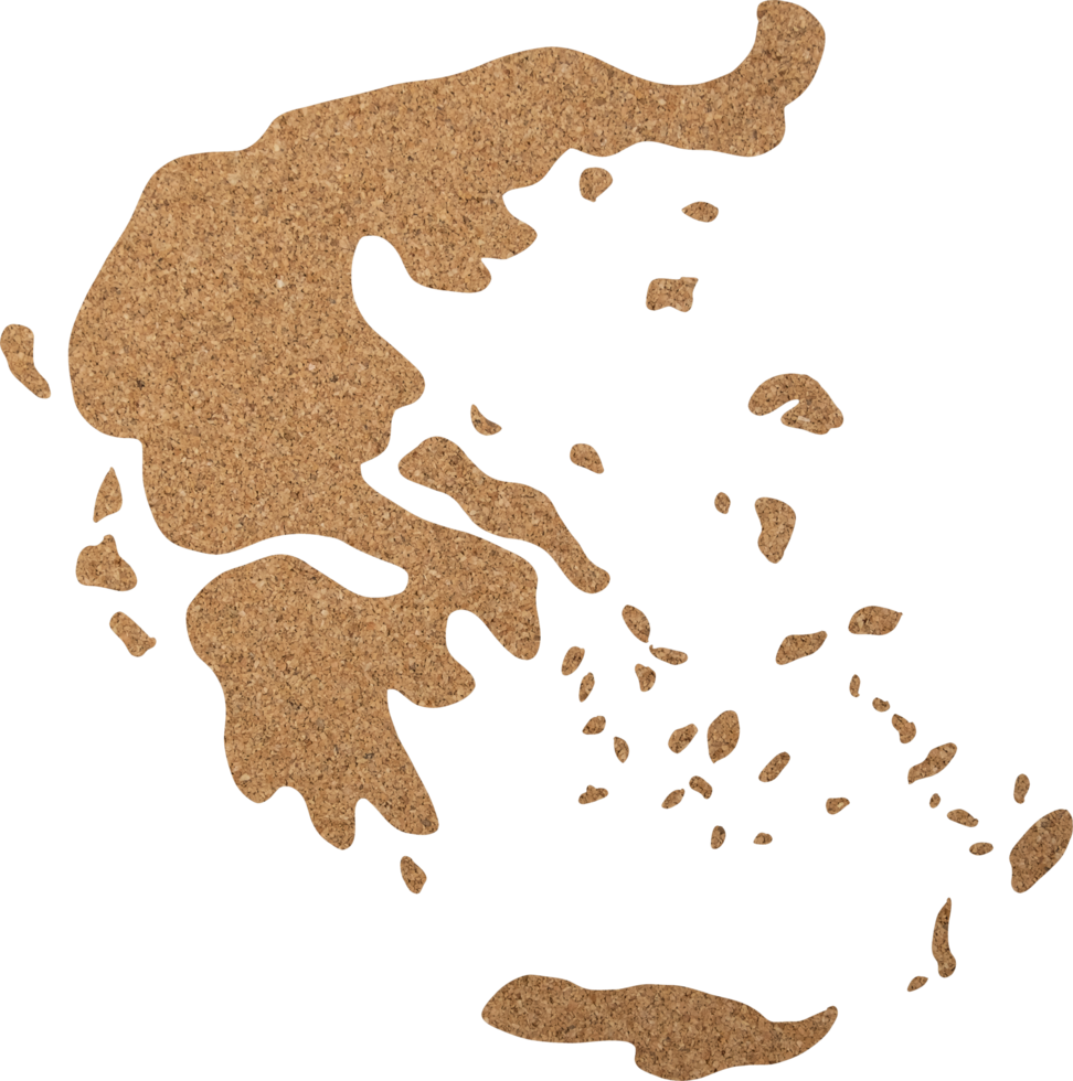 Greece cork wood texture cut out on transparent background. png