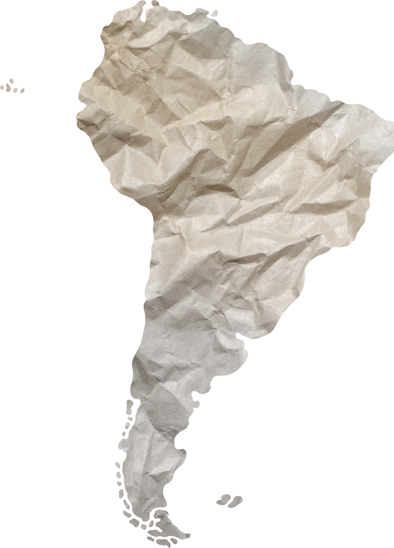south-america-map-paper-texture-cut-out-on-transparent-background