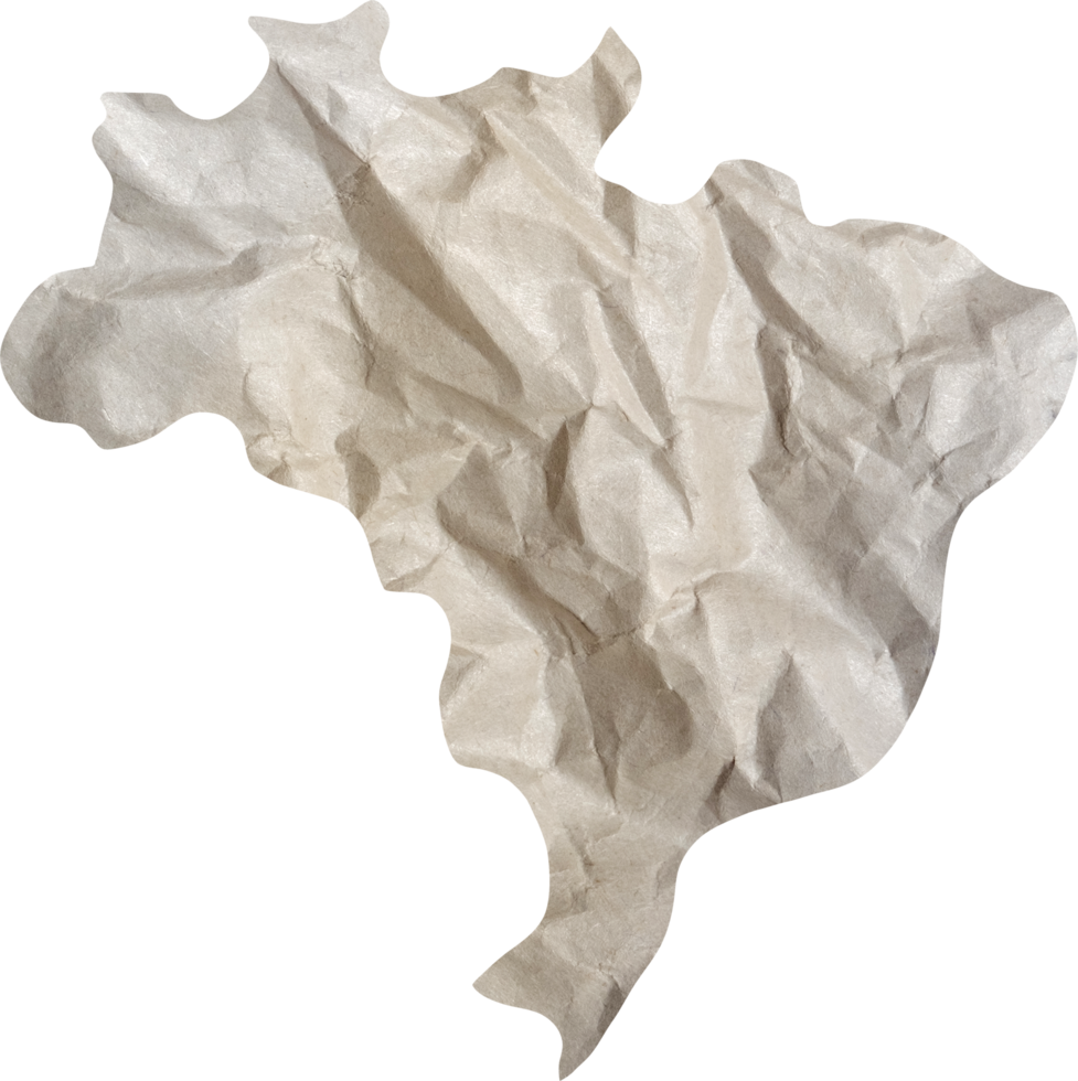 Brasil mapa papel textura cortar fuera en transparente antecedentes. png