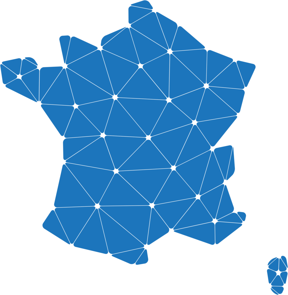 mapa da França poligonal. png