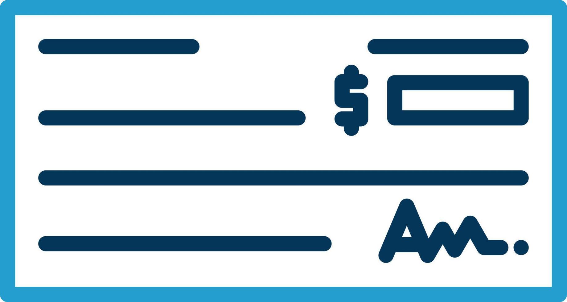 Bank Check Vector Icon Design